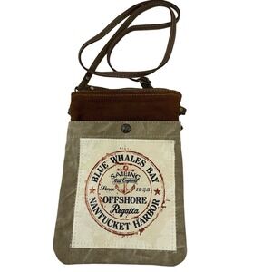 Myra Crossbody Bag Purse Sailing Anchor Harbor‎ Coastal Cottage Nautical Canvas
